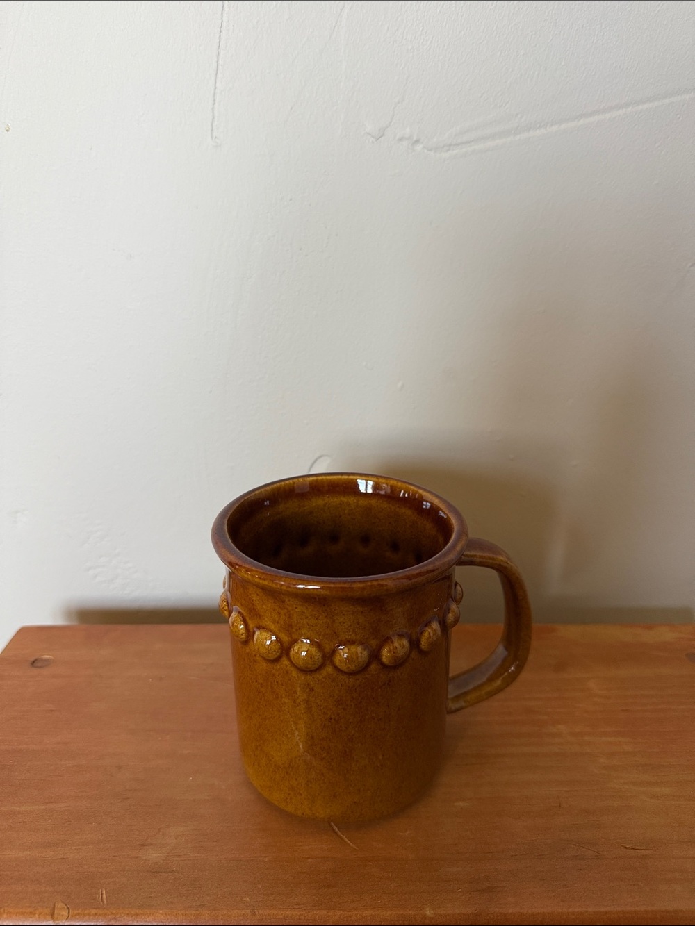 Cost Plus World Market Brown Beaded Ceramic Mug